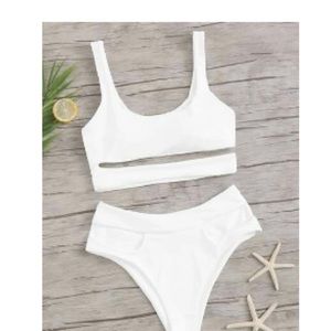White two piece swimsuit